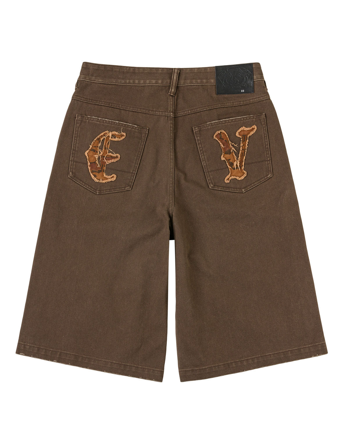 Ishigaki Camouflage Patchwork Denim Shorts